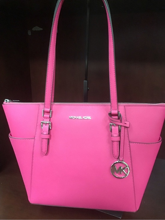 Michael Kors Handbags - MICHAEL KORS Hot Pink Saffiano Leather Tote